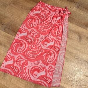 Barbiecore Pink Swirl Mesh Wrap Skirt 🎀 Sheer Psychedelic Sarong